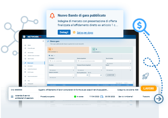 Monitoraggio di nuovi bandi di gara e appalti